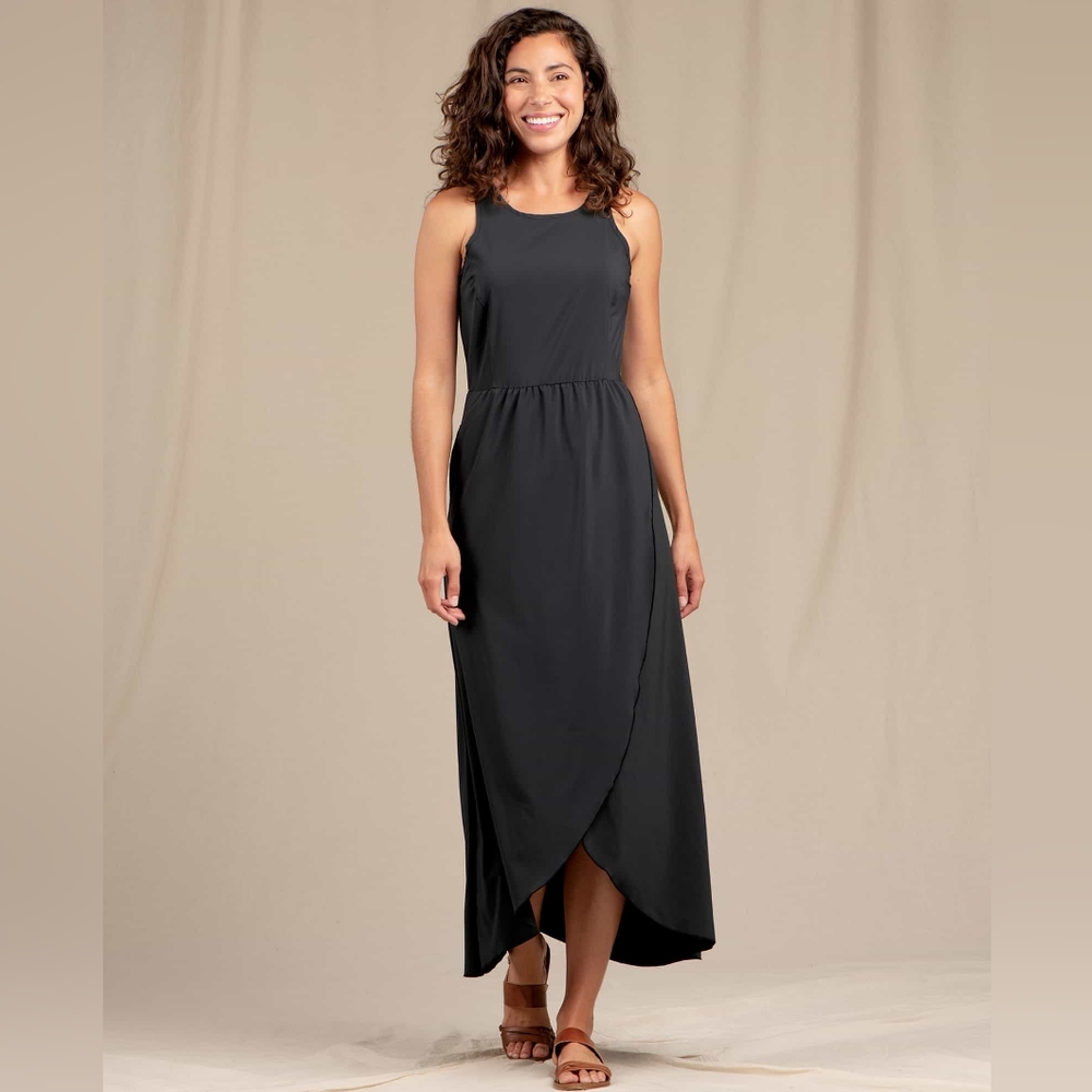 Toad&Co Black Maxi Dress with Tulip Hem